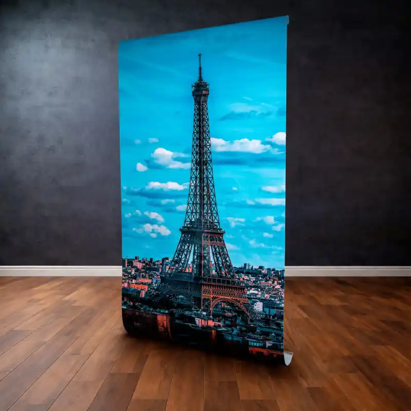 Discount Panou Decorativ Autocolant "Paris Skyline – Turnul Eiffel", Format XL, 120 x 300 cm