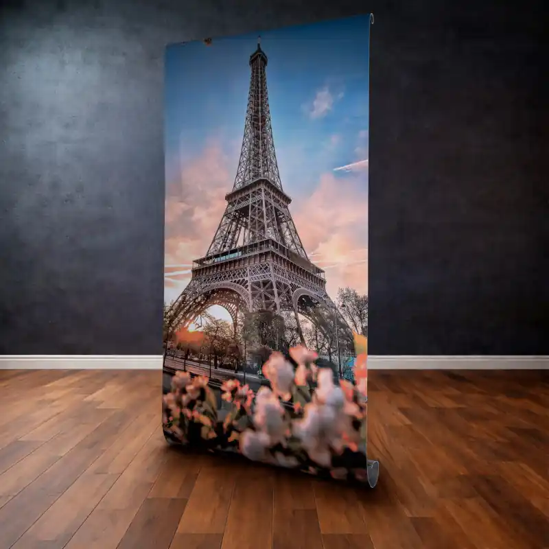 Panou Decorativ Autocolant "Paris Sketch", Turnul Eiffel și Arhitectură Clasică, 120 x 300 cm Reducere