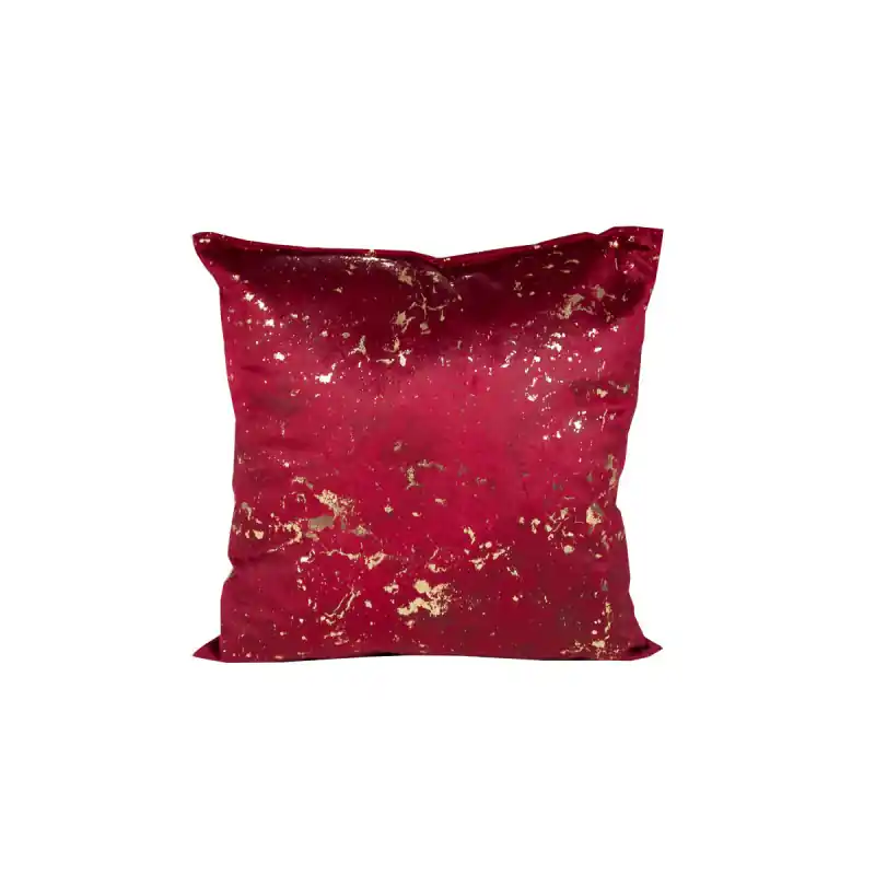 Perna decorativa, catifea, bordo, auriu, 35cm x 35cm Premium