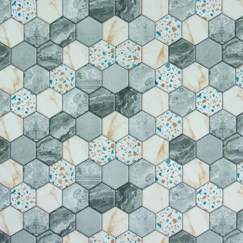Folie autoadeziva decorativa, mat, Hexatiles, Venilia, 55846 Ofertă limitată