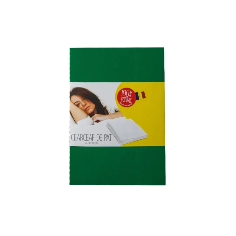 Super ofertă Husa de pat cu elastic, cu inaltimea standard de 25cm, 120cm x 200cm Verde inchis