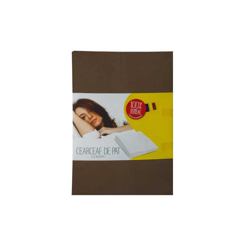 Husa de pat cu elastic, cu inaltimea standard de 25cm, 120cm x 200cm Maro inchis Premium