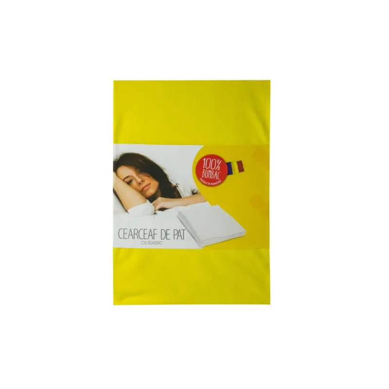 Comandă acum Husa de pat cu elastic, cu inaltimea standard de 25cm, 90cm x 200cm Galben