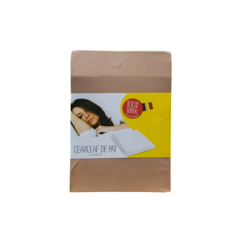 Ofertă specială Husa de pat cu elastic, cu inaltimea standard de 25cm, 220cm x 200cm Maro Deschis