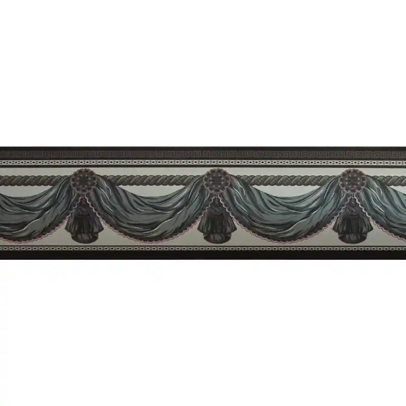 Retur gratuit Bordura decorativa, autoadeziva, negru, argintiu, DM-Fix, DM-B3213
