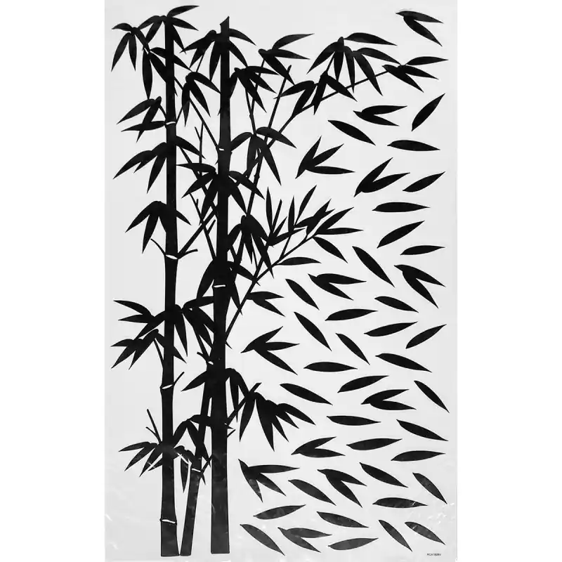 Sticker cu bambus, frunze, negru, 32x60cm, 10150 Cumpărături sigure