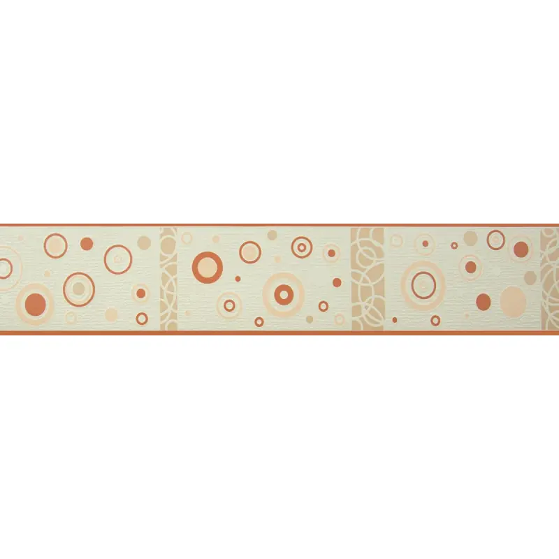 Expediere rapidă Bordura decorativa pentru tapet, cercuri, alb, caramiziu, 9.5cm x 10m, 227-156