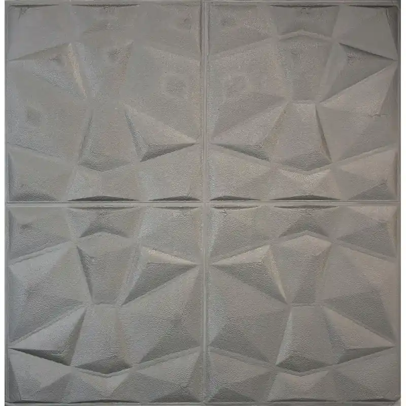 Panou 3D, autoadeziv, gri-argintiu, geometric, spuma 55-16 Reducere extra