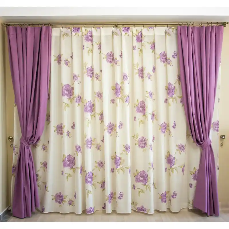 Perdea keten floral 37542-009 Reducere extra