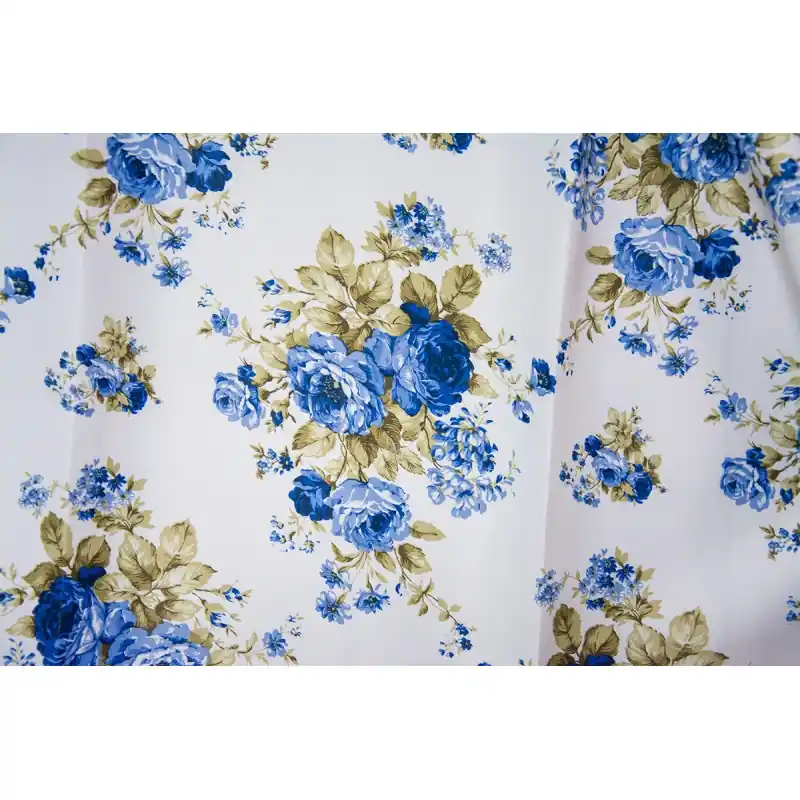 Chilipir Draperie dimout trandafiri - Albastru