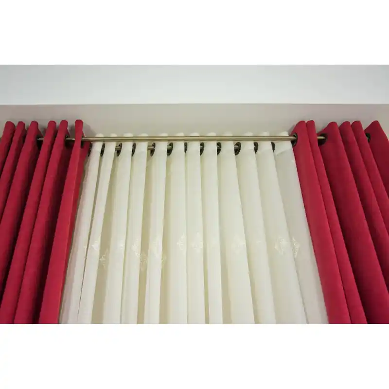 Draperie Soft Brodat - Rosu - Visiniu Premium