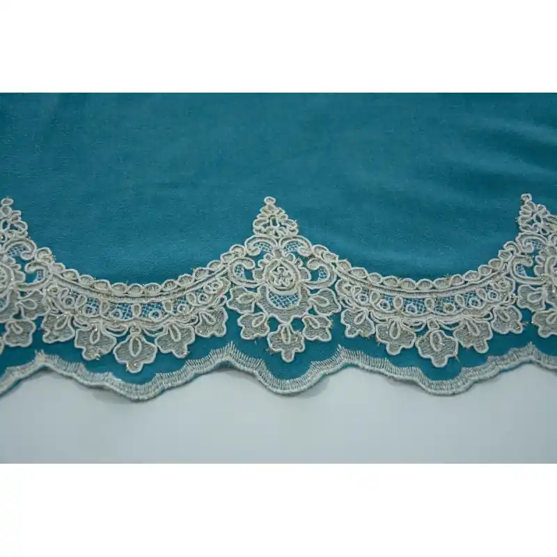 Cumpărături sigure Draperie Soft Turcoaz Brodat