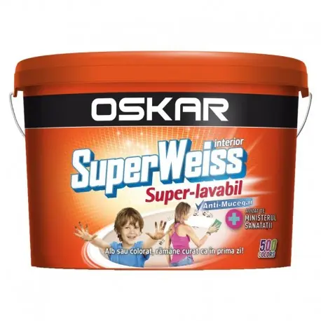 Preferatul clienților Vopsea lavabila Oskar SuperWeiss 15L