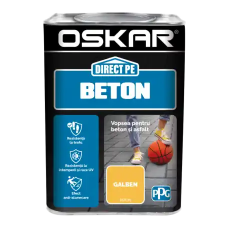 Popular Vopsea Oskar Direct pe Beton galben 0.75L