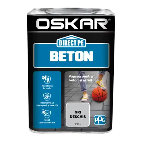 Premium Vopsea Oskar Direct pe Beton gri deschis 0.75L