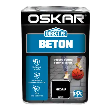 Noutate Vopsea Oskar Direct pe Beton negru 0.75L