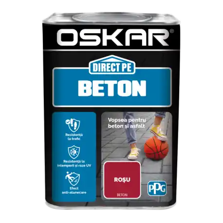 Reducere de preț Vopsea Oskar Direct pe Beton rosu 0.75L