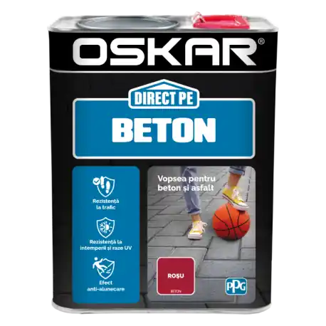 Plată sigură Vopsea Oskar Direct pe Beton rosu 2.5L