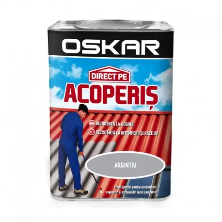 Lichidare de stoc Vopsea Oskar Direct Pe Acoperis - argintiu 0.75L