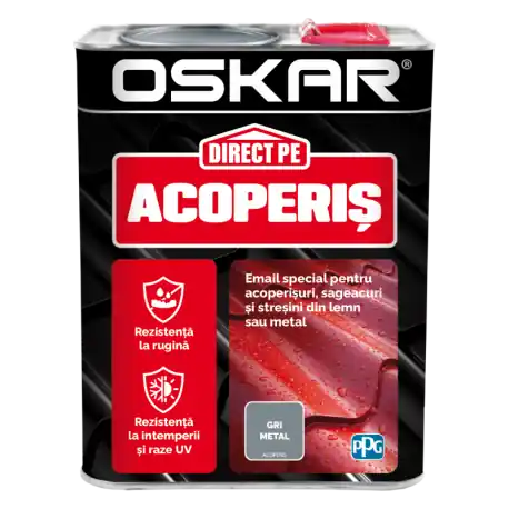 Expediere rapidă Vopsea Oskar Direct Pe Acoperis - gri metal 2.5L