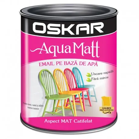 Vopsea acrilica Oskar Aqua Matt Galben pret-a-porter 0.6l Calitate înaltă
