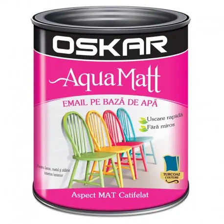 Vopsea acrilica Oskar Aqua Matt Turcoaz couture 0.6l Ofertă exclusivă