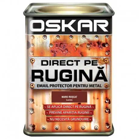 Vopsea Oskar Direct pe Rugina Maro Roscat Lucios 0.5l Lichidare de stoc