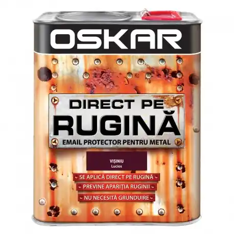Vopsea Oskar Direct pe Rugina Visiniu Lucios 2.5l Reducere de preț