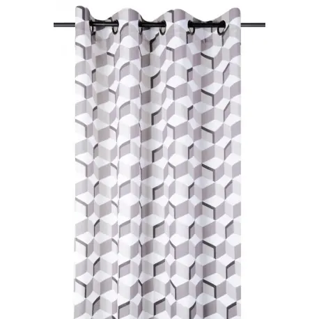 Draperie alba STAIRS cuburi gri-bej Disponibil imediat