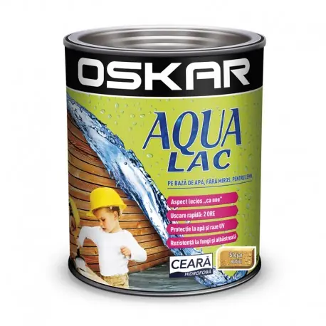 Lichidare de stoc Oskar Aqua Lac pentru lemn Stejar auriu 0.75l pe baza de apa
