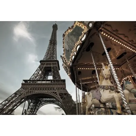 Fototapet orase Paris - Eiffel Tower Carousel Bestseller