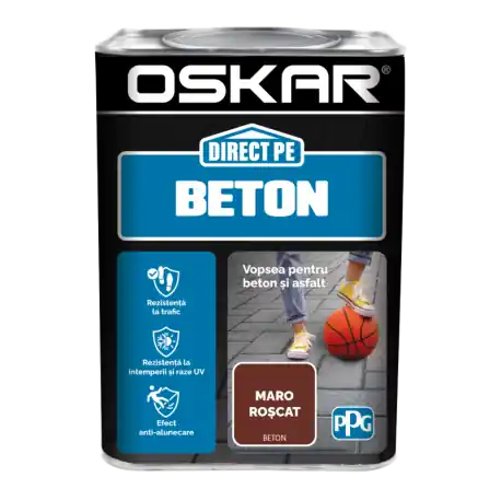 Ofertă Vopsea Oskar Direct pe Beton Maro roscat 0.75L