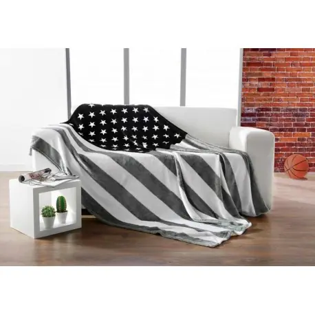 Patura fleece alb-negru America Expediere rapidă