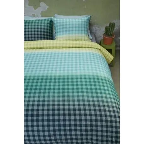 Lenjerie pat bumbac Guana verde-galben Ultima șansă