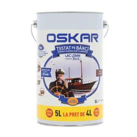 Disponibil imediat Lac pentru lemn Oskar Yacht 3in1 Teak african 5L