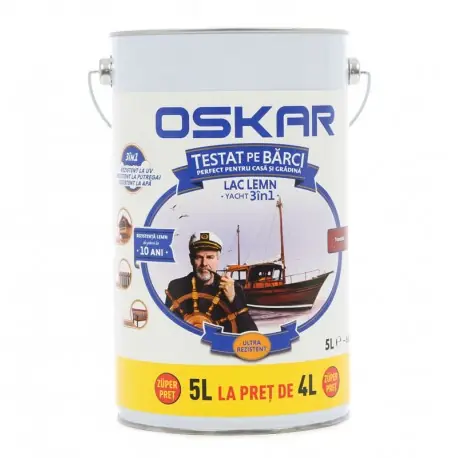 Lac pentru lemn Oskar Yacht 3in1 Trandafir 5L Reducere