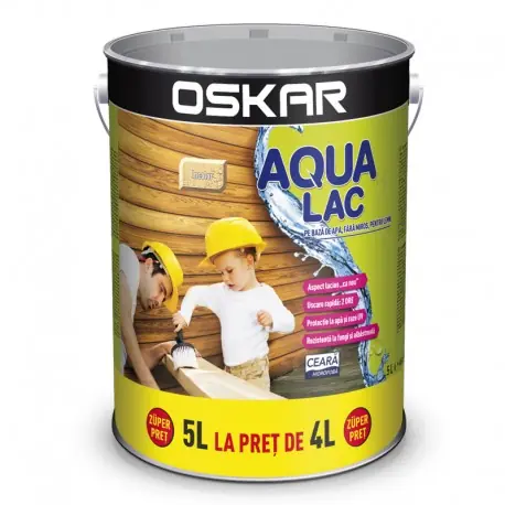 Plată sigură Oskar Aqua Lac pentru lemn Incolor 5L