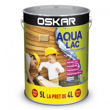 Preț redus Oskar Aqua Lac pentru lemn Stejar 5L