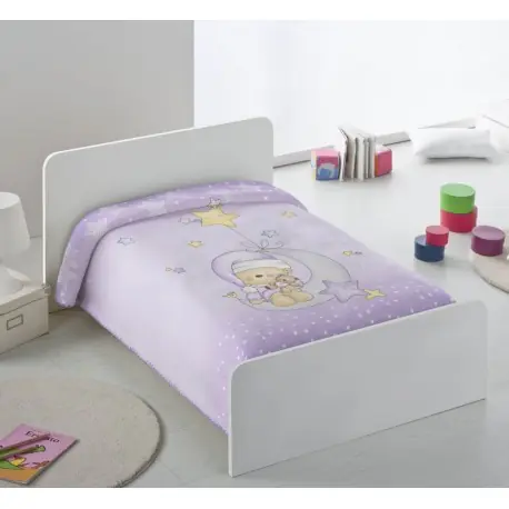 Paturica bebe mov cu ursulet Preț promoțional