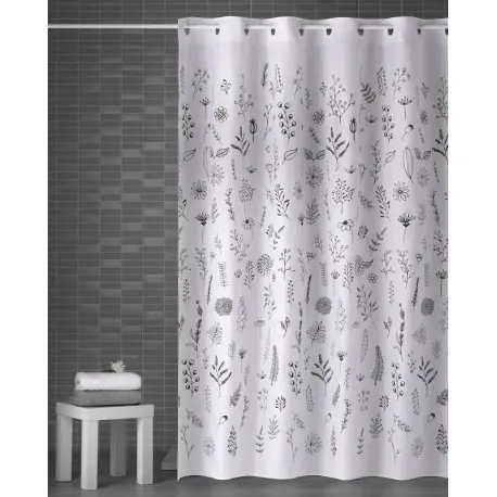 Perdea de dus alba cu model floral Ramitas Cumpără online