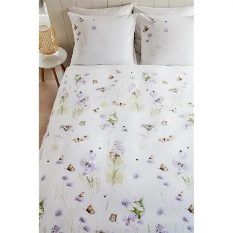Lenjerie pat alba cu colibri Chilipir