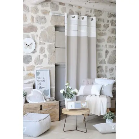 Reducere extra Draperie rustica Julie alb-bej