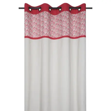 Retur ușor Draperie gri cu flori rosii