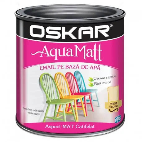 Vopsea acrilica Oskar Aqua Matt Crem elegant 0.6l Preț promoțional