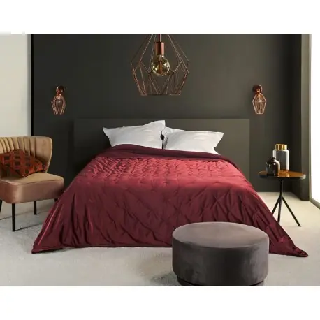 Cuvertura catifea bordeaux Pandore Discount
