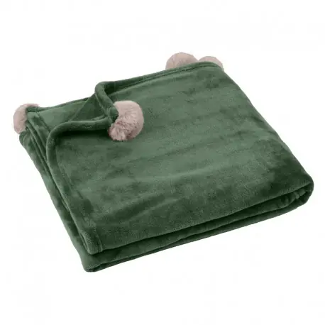 Ofertă exclusivă Patura pufoasa cu ciucuri Mellow verde