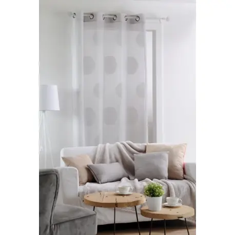 Reducere extra Perdea moderna Rondle gri cu buline