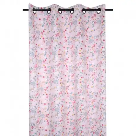 Retur ușor Draperie blackout roz cu floricele