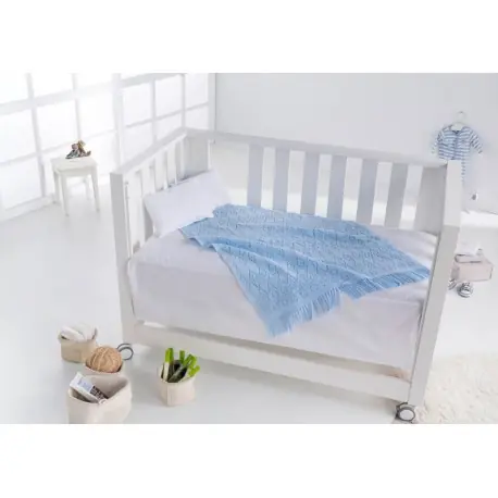 Paturica bebe bleu din bumbac Ofertă limitată