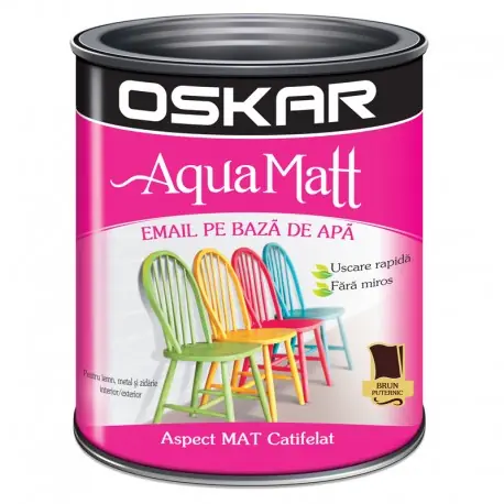 Popular Vopsea acrilica Oskar Aqua Matt Brun puternic 0.6l